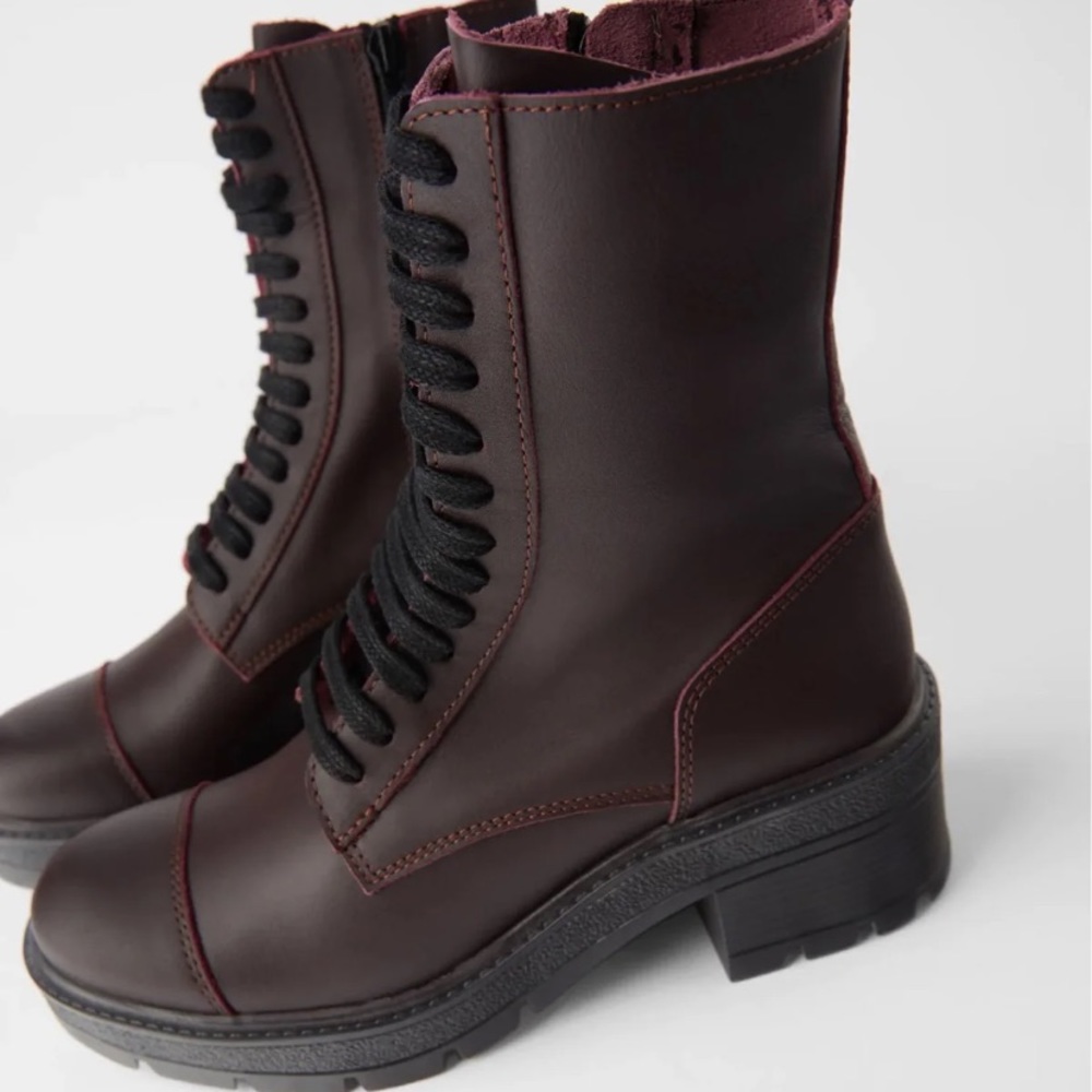NWT ✨Zara Lace up Combat boots 6.5 / 37